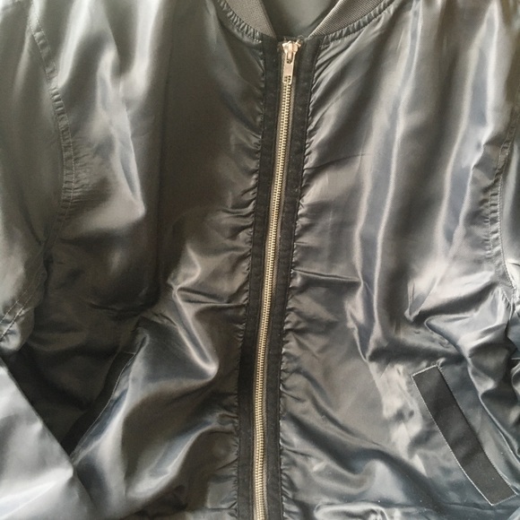 EUC Linea Pelle Green Bomber Jacket Women’s Large - Picture 5 of 13